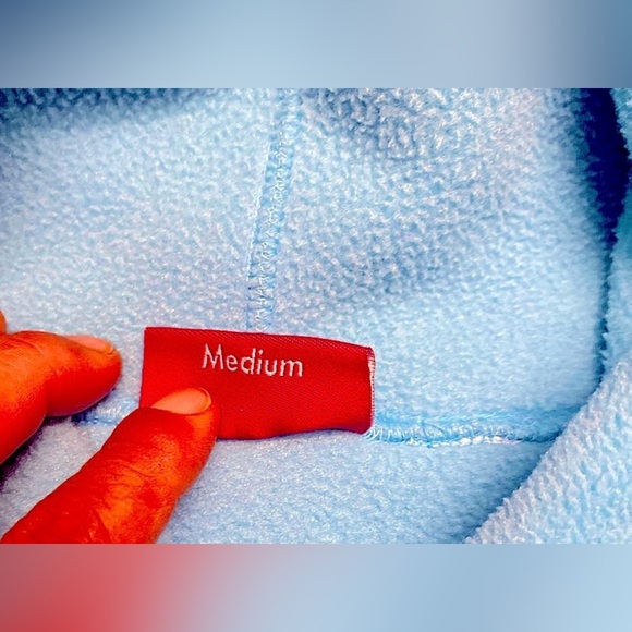 Supreme Polartec Fleece Hoodie Baby Blue Women’s Medium | Authentic SUPREME! - Picture 5 of 7